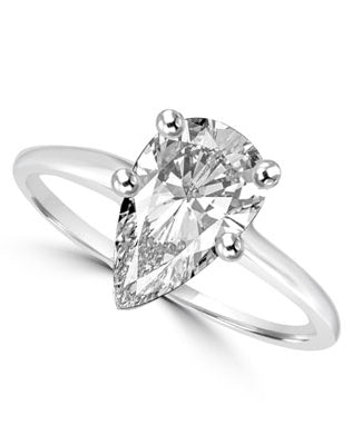 1 ct pear cut stone in white gold ring