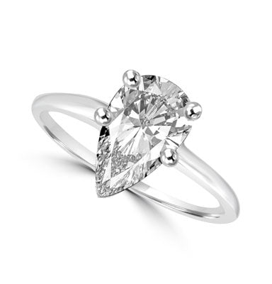 1 ct pear cut stone in white gold ring