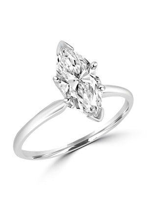 White Gold Ring with marquise shape diamond