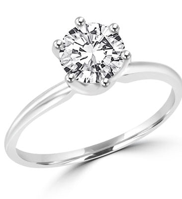 2 ct stone in solitaire white gold ring