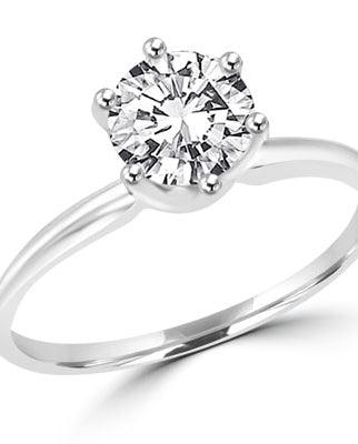 3 ct stone in solitaire white gold ring