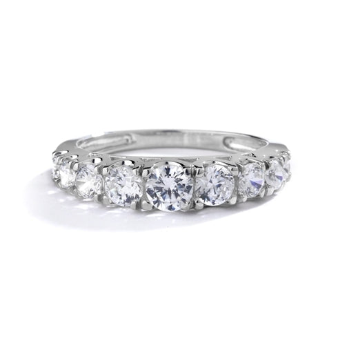 Designer Band with Beautifully set Graduating Round Diamond Essence. 1.10 Cts T.W. set in 14K Solid White Gold.