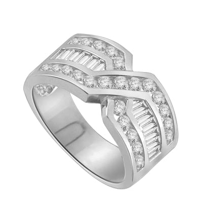 Tenderly- 14K Solid White Gold ìXî ring 2.5 cts.t.w