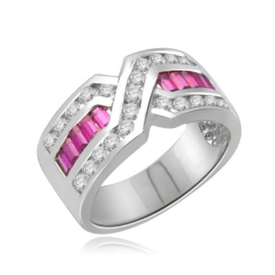 Tenderly- Ruby 14K Solid White Gold ìXî ring 2.5 cts.t.w