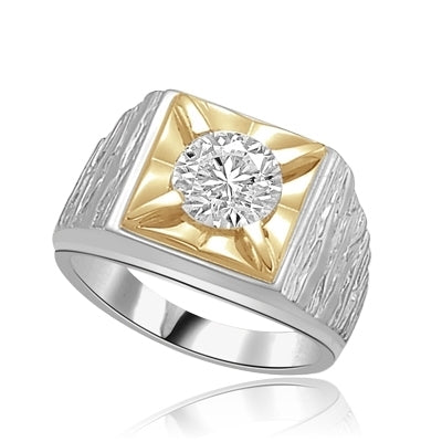 Play-Mans heavy ring with a 2.0ct in white gold