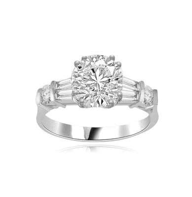 2.0ct round brilliant diamond ring in white gold