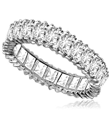 Emerald-Cut Eternity Band solid white gold ring