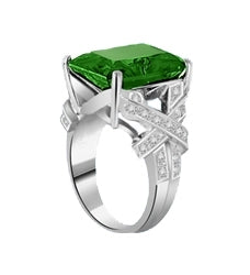 11-carat Diamond Essence White Gold emerald ring