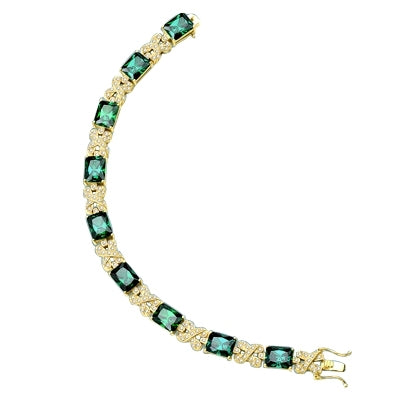 emerald stone,melee ribbons yellowgold bracelet