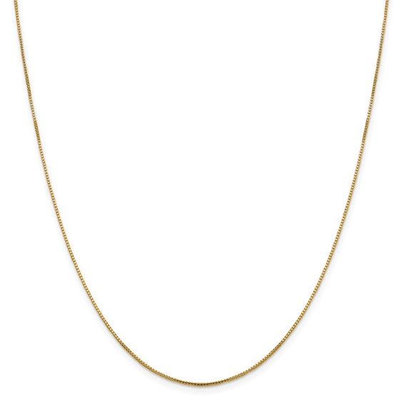 14K solid yellow gold 1.0 mm Sparkle Octagonal Box chain