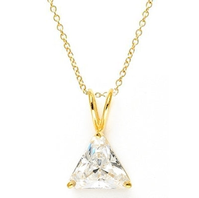 Diamond Essence Pendant with Triangle stone.3.0 Cts. T.W. set in 14K Solid Yellow Gold.