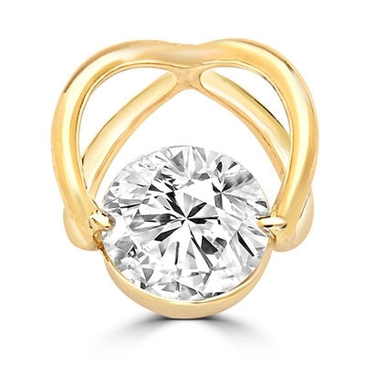 14K Solid Gold Slide Pendant with classic Round Brilliant Diamond Essence. 1.25 Cts.T.W. (Also available in 14K Solid White Gold, Item# WPD1712).