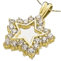 Gold star pendant-20 round melee in prong setting