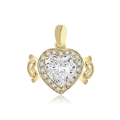 4ct Heart Pendant in Yellow