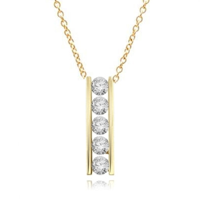 2.5ct round briiliant stone pendant in yellow gold