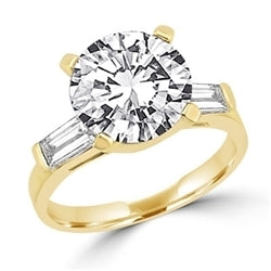 ring with 3.0 carat stone in center and baguettes on each sides