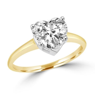 ring with classic  heart shape stone
