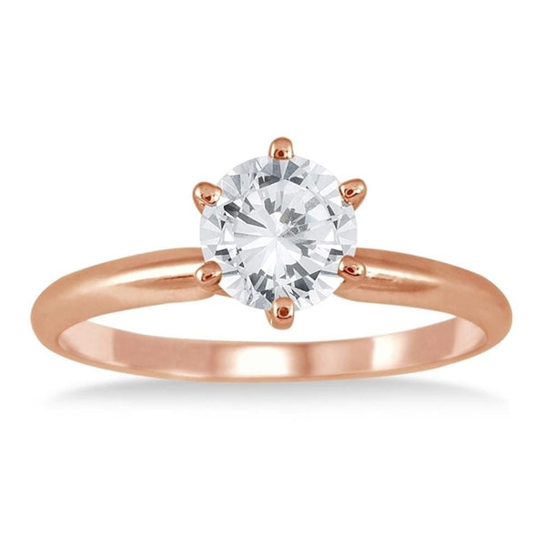 2 carat Round Brilliant stone set in 14K Solid Rose Gold, a perfect solitaire ring.