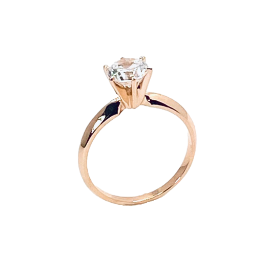 2 carat Round Brilliant stone set in 14K Solid Rose Gold, a perfect solitaire ring.