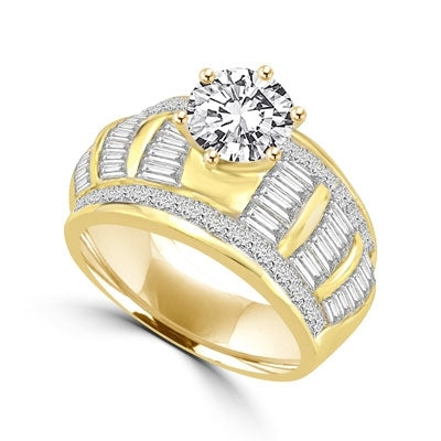 Ring  2 ct round stone,princess cut stones,baguettes
