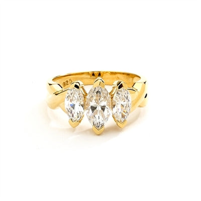 marquise 14k solid gold ring