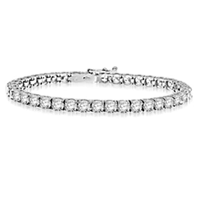 Silver-Tennis Round brilliant stone bracelet