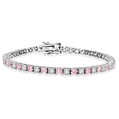 5ct pink and white stone bracelet in Gold Vermeil