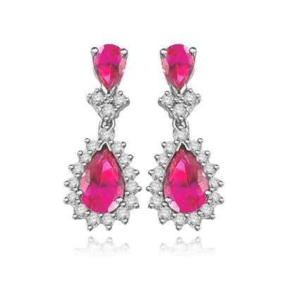 7 ct ruby essence, 2 ct ruby accents gold earrings