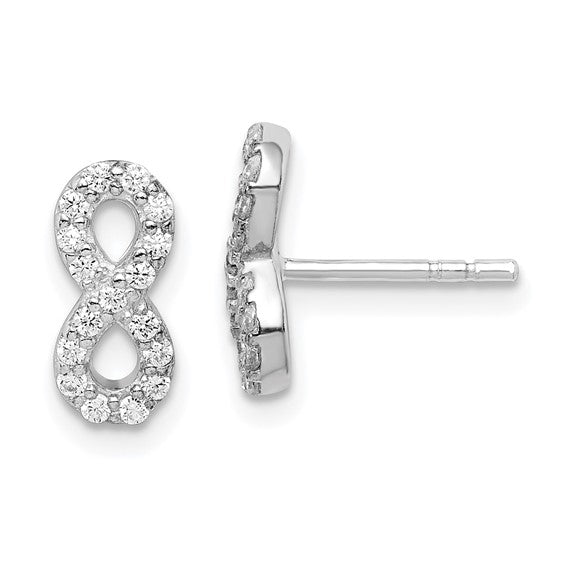 Infinity Symbol Diamond sterling silver earring