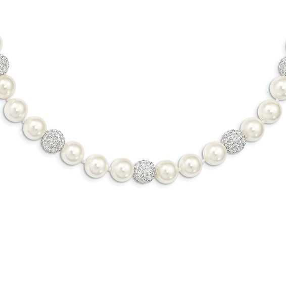 Sterling Silver 20" Pearl Necklace