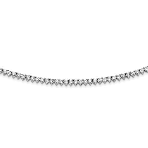 Diamond Essence Designer Necklace with 0.10 cts. Round Diamond Essence Stones. 269 stones. Appx. 26.9 Cts. t.w. set in Platinum Plated Sterling Silver.