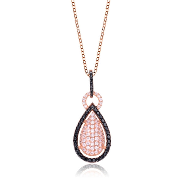 Diamond Essence Designer Pendant with Round Brilliant and Onyx Melee, 3.50 cts.t.w. - SPC3112B