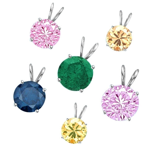 3ct different color stone pendants Silver