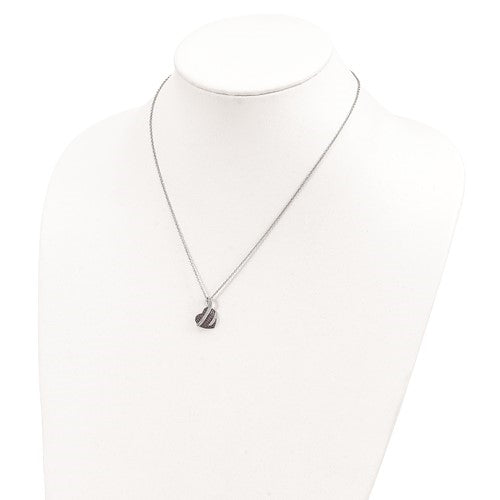 Craftman's delight Heart Pendant with micro pave set Diamond Essence accents shining your love like never before. There are tiny accents on the bale to highlight the overall glory effect. 2.5 Cts. T.W. set in Platinum Plated Sterling Silver.