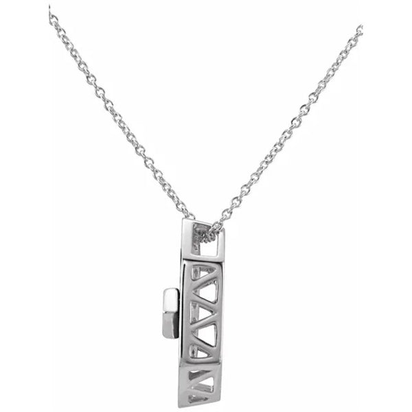 An extraordinary designer pendant with artificial onyx and round brilliant diamond by Diamond Essence set in platinum plated sterling silver 4.0 Cts.t.w.