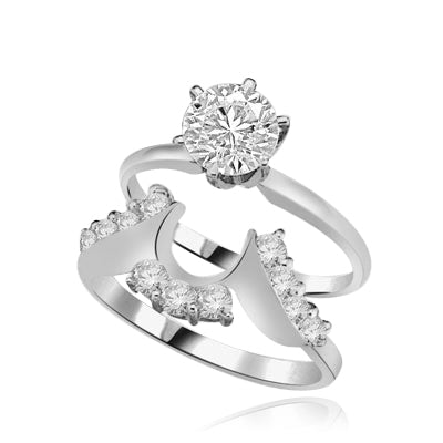 Sivler ring wrap with round accents