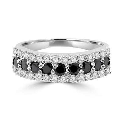 Ring  9 onyx diamond round stone white DE stones
