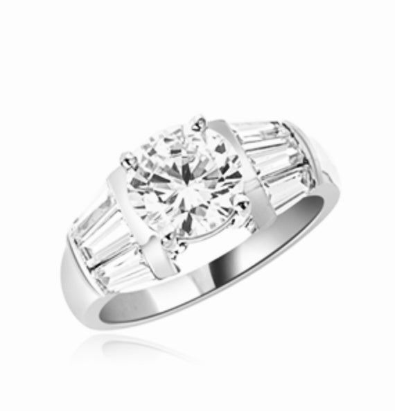 3cts Brilliant Ring in silver