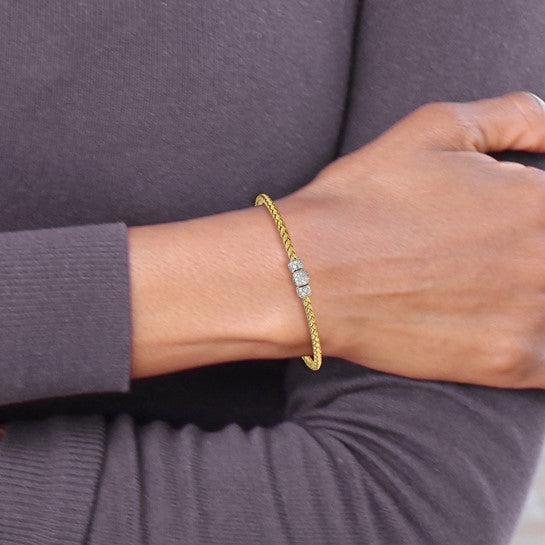 Gold plated Cuff  bracelet   Diamond Essence simulated Round stones