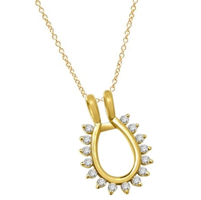 Horseshoe Pendant Insert 0.15 Cts. T.W. in Gold Vermeil.