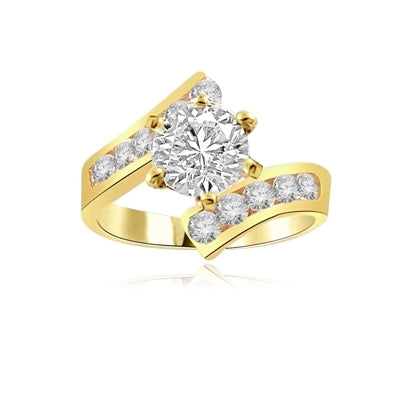 Ringround stone & channel set in gold vermeil