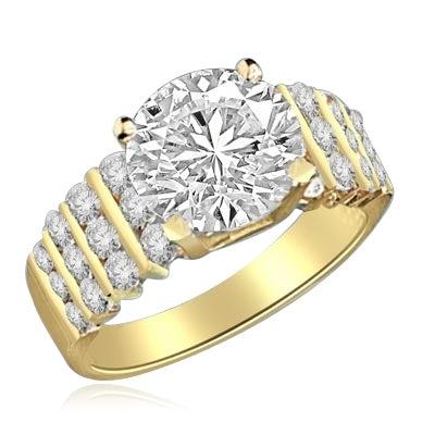 ring-3ct round stone,round jewels in Gold Vermeil