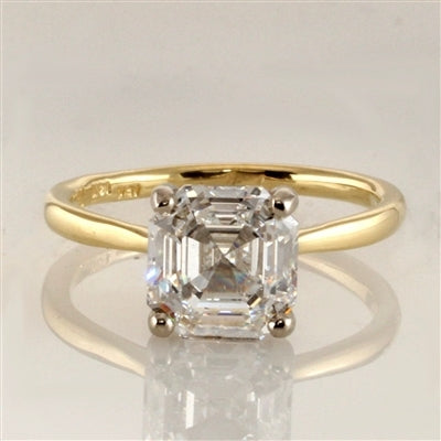 14k gold vermeil ring with asscher cut  stone
