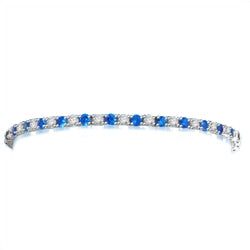 Sapphire-and- Diamond Tennis Bracelet White GOld