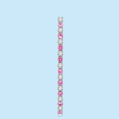 5ct mix stone bracelet in 14K Solid White Gold