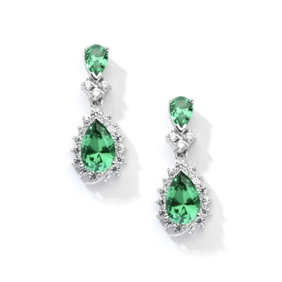 7ct emerald essence earrings in white gold
