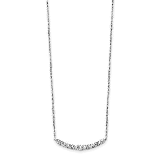 Bar set white gold lab grown diamonds necklace