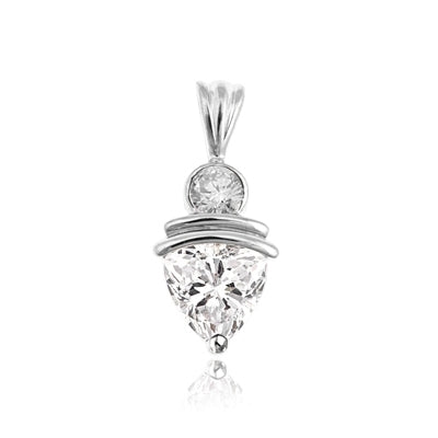 2.5ct Diamond stone pendant in White gold