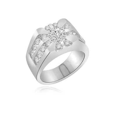 0.75 ct Paladin -Majestic Mans ring in white gold
