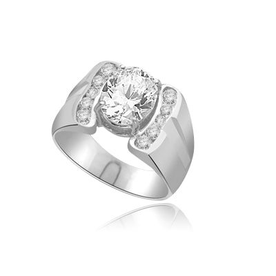 CITY LIGHTS  Art deco Mans ring in White Gold